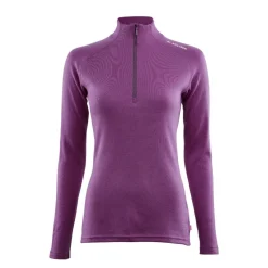Aclima - WarmWool Dame Mock Neck m. Lynlås // Lilla