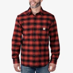 Carhartt - Flannel L/S Plaid Skjorte // Rød Okker