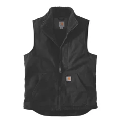 Carhartt - Washed Duck Lined Mock Neck Vest // Sort