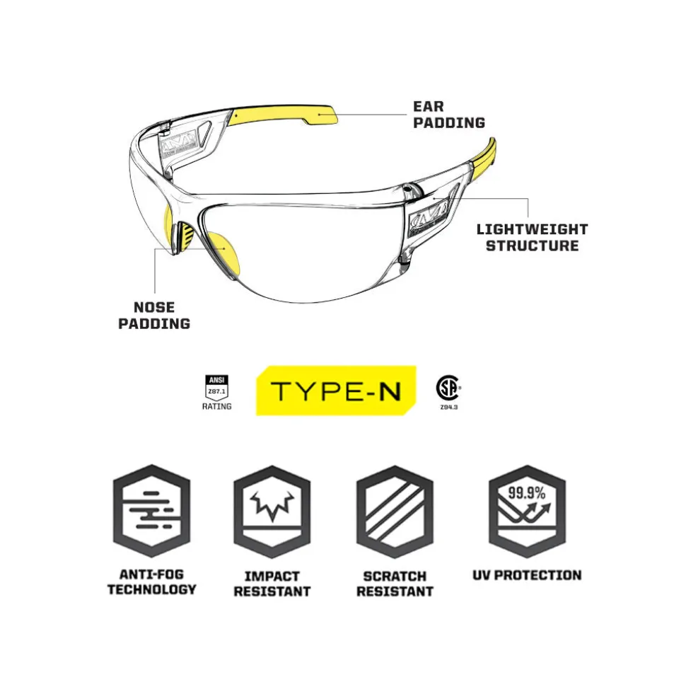 Mechanix Wear - Type N Briller (Klart Glas)