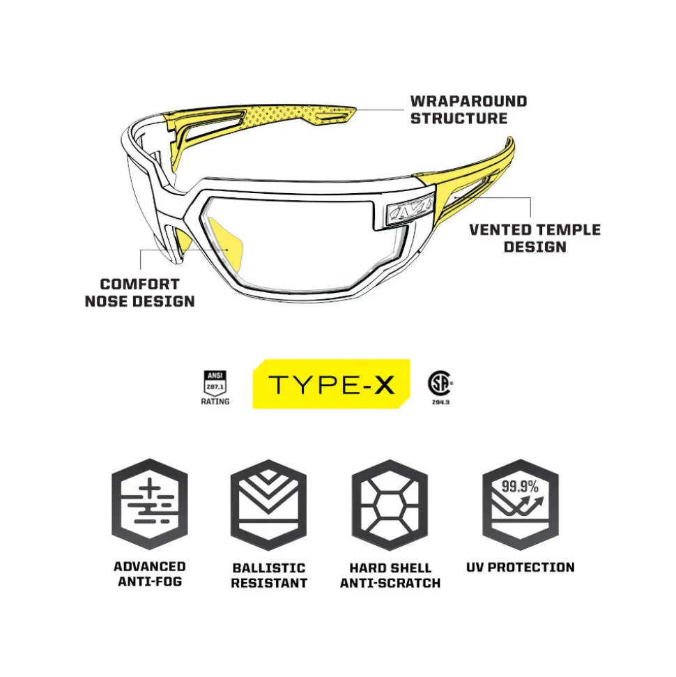 Mechanix Wear - Type X Briller (Klart Glas)