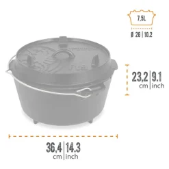 Petromax - Dutch Oven ft9 Støbejernsgryde 7,5L
