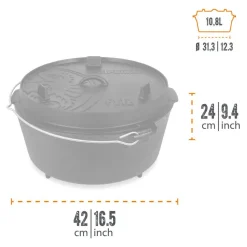Petromax - Dutch Oven ft12 Støbejernsgryde 10,8L