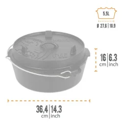 Petromax - Dutch Oven ft6 Støbejernsgryde 5,5L