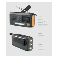 Sunny Hiker - DAB+/FM Nødradio m. Powerbank 5000 mAh
