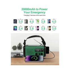 Sunny Hiker - Nødradio m. Powerbank 20.000 mAh