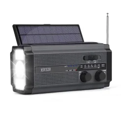 Sunny Hiker - Nødradio m. Powerbank 5.000 mAh (Kan bruge 3xAAA Batterier) // Sort