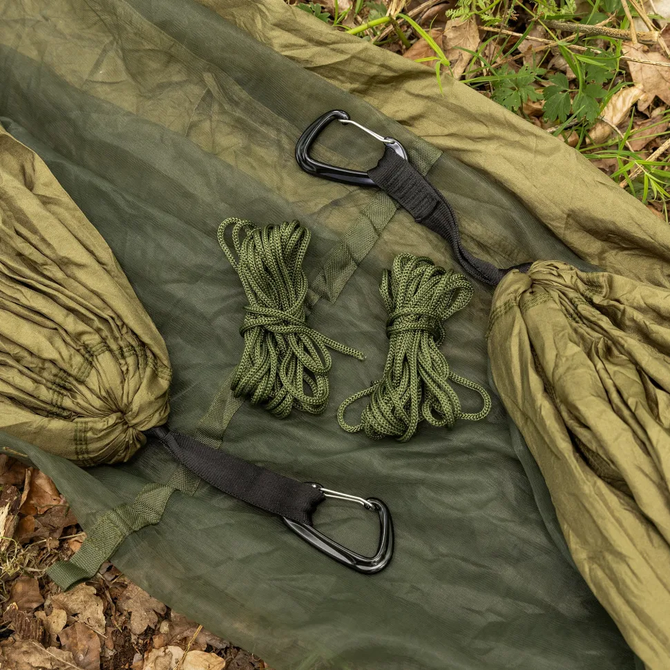 Sunny Hiker - Suspender Dobbelthængekøje m. Myggenet og Suspender-Straps // Grøn