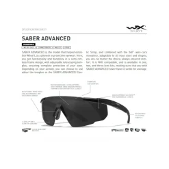 Wiley X - Saber Advanced Ballistiske Briller i Sort //Gul - 1 Linse