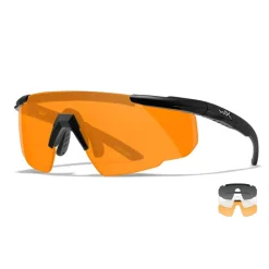 Wiley X - Saber Advanced Ballistiske Briller i Sort // 3 Linser - Grå/Klar/Orange