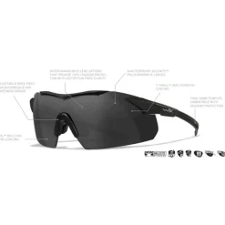 Wiley X - VAPOR COMM 2.5 Ballistiske Briller // Sandfarvet Stel - 3 Linser Grå/Klar/Orange