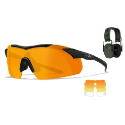 Wiley X - VAPOR COMM Shooting Range Kit med Earmor M300WXJ Aktiv Høreværn